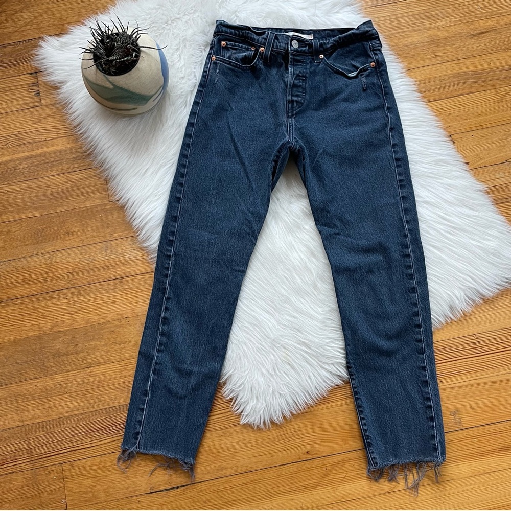 Levi's Dark Blue High-Rise Straight Leg Jeans